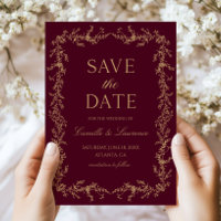 Burgund Champagner Toile Blumenrahmen Hochzeit