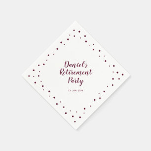 Burgund Chic Konfetti Moderne Ruhestandsfeier Serviette