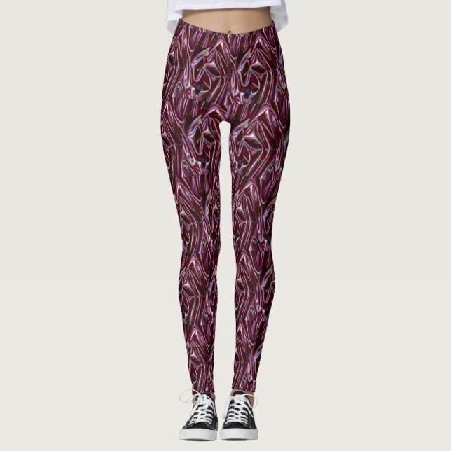 Burgund Chrom Leggings (Vorderseite)