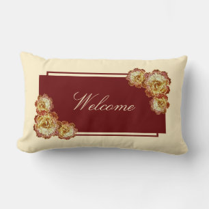 Burgund & Cream Elegante Welcome Lumbar Pillow Lendenkissen