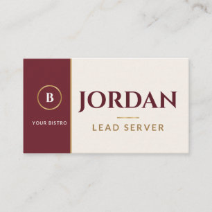 Burgund Creme Restaurant Chef Logo Visitenkarte