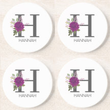 Burgund Dahlie Florales Alphabet Buchstaben Monogr