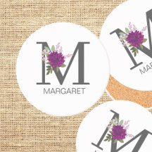 Burgund Dahlie Florales Alphabet Buchstaben Monogr