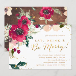 Burgund "Eat Drink & Be Merry" Probe Dinner Einladung