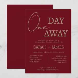 Burgund eines Tages Probe Dinner Hochzeit Einladung