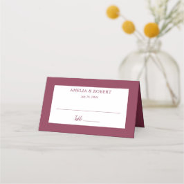 Burgund Elegant Moderne Platzkarte