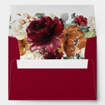 Burgund Elfenbeinrost Orange 12x18 Card Hochzeit A