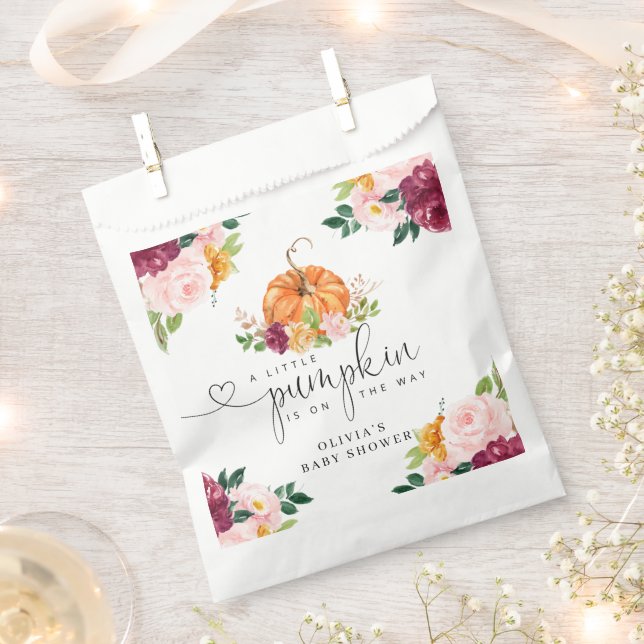 Burgund Fall Blumenkürbis Geschenktütchen (Ausgeschnitten)