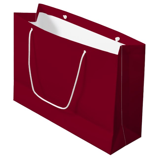 Burgund (feste Farbe) Große Geschenktüte (Vorderseite Schrägansicht)