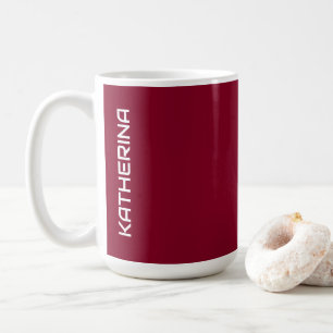 Burgund feste Farbe Klassisch Personalisiert Kaffeetasse