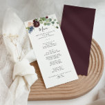 Burgund, Flora und Fauna Abendessen Menükarte<br><div class="desc">Diese bordeauxfarbene Speisekarte für das Abendessen im Grünen und Blumenbeete ist perfekt für eine Winterhochzeit. Das elegante Boho Design besticht durch die Aquarellmauer,  die Blume in Rosa und Rosa im Schatten mit kunstvoll gepflegten Details. Dieses Menü kann für Hochzeitsempfang,  Probe Dinner,  Brautparty oder jede Veranstaltung verwendet werden.</div>