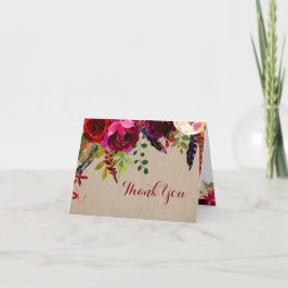 Burgund Floral Abschluss Vielen Dank, dass Sie sic Dankeskarte