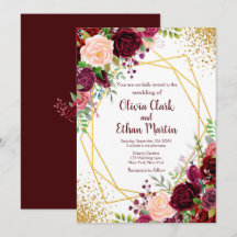 Burgund Floral Gold Geometrie