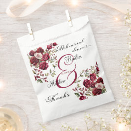 Burgund Floral Moderne Probe Dinner Hochzeit Geschenktütchen