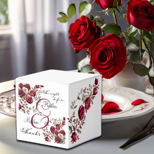 Burgund Floral Moderne "The Night Before" Hochzeit Geschenkschachtel