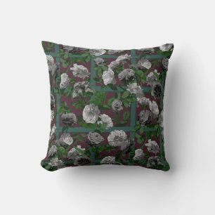 Burgund-Floral-Rose Kissen