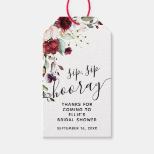 Burgund Floral Sip Sip Hooray Geschenkanhänger Bra