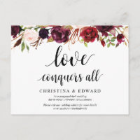 Burgund Florals, Liebe erobert alle, aufgeschoben