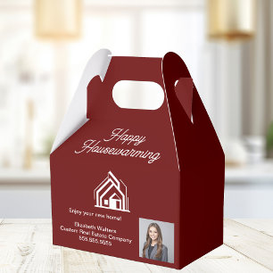 Burgund Foto des Immobilienmaklers angepasst Geschenkschachtel