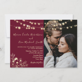 Burgund Foto Einladungen für Hochzeiten