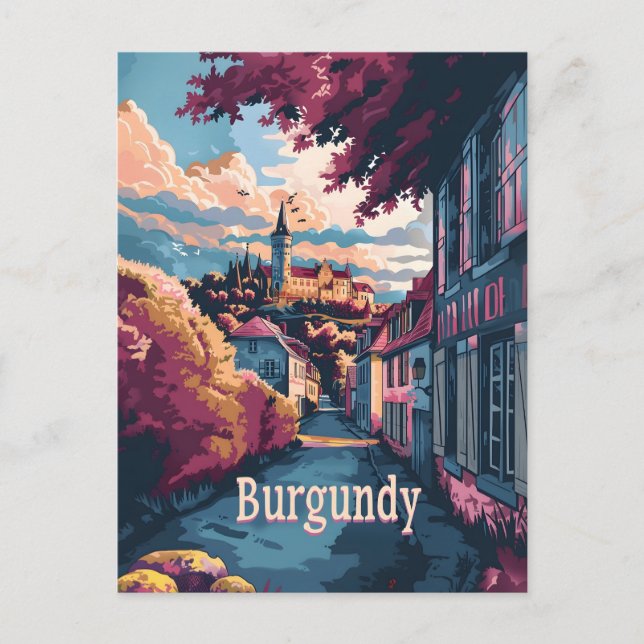 Burgund Frankreich Vintag Postkarte (Vorderseite)