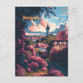 Burgund Frankreich Vintage Anzeige Postkarte