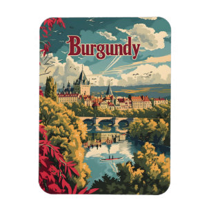 Burgund Frankreich Vintage Kunst Magnet