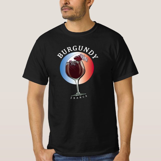 Burgund Französischer T - Shirt (Vorderseite)