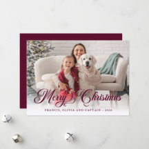 Burgund Frohe Weihnachten Hübsche Kalligrafie Foto