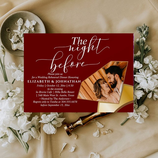 Burgund ganz einfach die Nacht vor der Probe Abend Einladung (Von Creator hochgeladen)