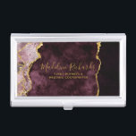 Burgund & Gold Aquarellmarburg Agate Gilded Visitenkarten Dose<br><div class="desc">Burgundy Watercolor & Gold Foil Wasserfarbe Marmor Agate Gilded Geode Design,  mit modernen und Script-Schriftart. Trendy und Chic Business Card Case! ~ Karo mein Shop zu sehen,  die gesamte Suite für dieses Design!</div>