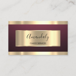Burgund Gold Beruflich Makeup Nails Rosa Visitenkarte