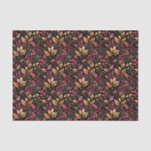 Burgund Gold Black Watercolor Botanicals Florals Seidenpapier