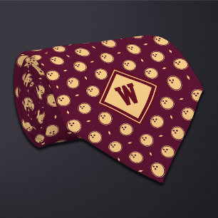 Burgund Gold Bowling Ball Icon Krawatte