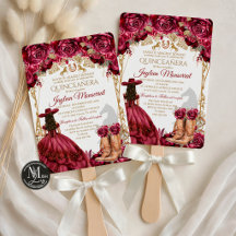 Burgund Gold Charra Pferd Quinceanera Einladung