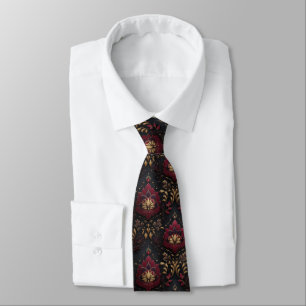 Burgund Gold Damast Eleganz Krawatte