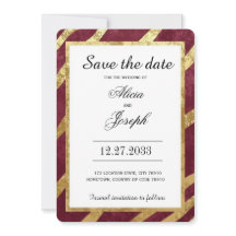 Burgund Gold Einfach Elegant Modern Heiratsdatum