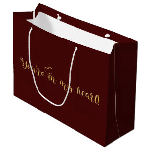  Burgund & Gold Glitzer Luxus  Große Geschenktüte