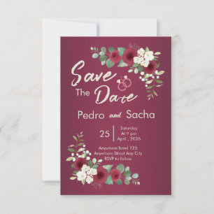 Burgund Gold Herbst Winter Garten Hochzeit Merken  Save The Date