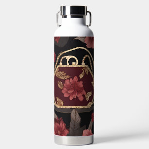 Burgund Gold KI-Kunst Trinkflasche