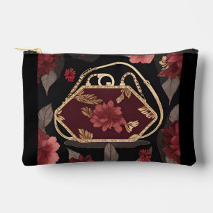 Burgund Gold KI-Kunst Zubehörtasche