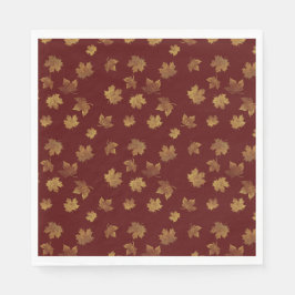 Burgund & Gold Leaf Fall Serviette