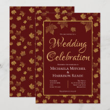 Burgund & Gold Leaf Hochzeitsfeier