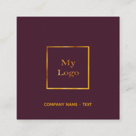 Burgund Gold Logo QR Code elegant Quadratische Visitenkarte