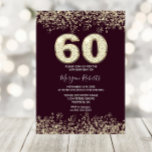 Burgund & Gold Mens oder Frauen 60. Geburtstagspar Einladung<br><div class="desc">Burgund & Gold Mens oder Frauen 60. Geburtstagsparty Einladung schöne Imitate Gold Glitzer Confetti Einladung. Matching Sammlung in Niche und Nest Store. Design Courtesy of Studio Dänemark</div>