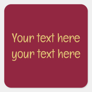 Burgund Gold Professionelles Trend-Minimalist-Text Quadratischer Aufkleber