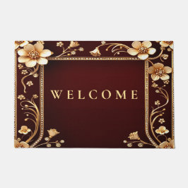 Burgund Golden Blume Doormat Fußmatte