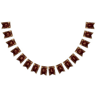 Burgund Golden Blume Jagdflagge Wimpelkette