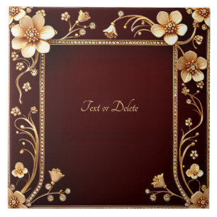 Burgund Golden Blume Keramik Tile Fliese