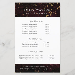 Burgund Goldsprinkles Service und Preis Flyer